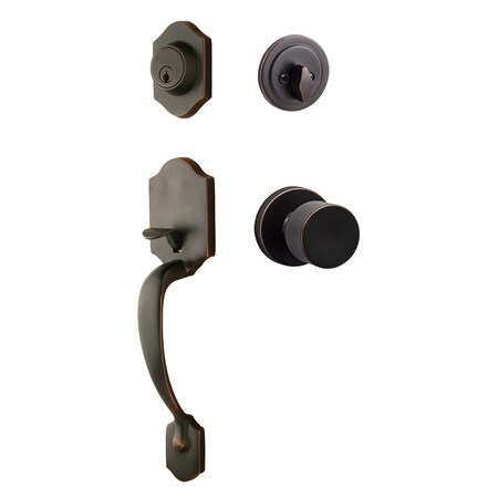 Sure-Loc Hardware Sure-Loc Hardware Coral Handleset, Bergen Round Handset Trim, Vintage Bronze CR507-BG-RD 11P